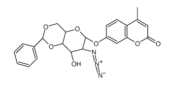 4-MethyluMbelliferyl 2-Azido-2-deoxy-4,6-O-phenylmethylene-α-D-galactopyranoside structure
