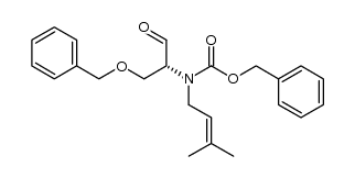 (R)-benzyl (1-(benzyloxy)-3-oxopropan-2-yl)(3-methylbut-2-en-1-yl)carbamate结构式
