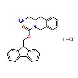 9H-Fluoren-9-ylmethyl 3-(aminomethyl)-3,4-dihydro-2(1H)-isoquinolinecarboxylate hydrochloride (1:1) Structure