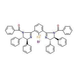 溴[[1,3-双[(4S,5S)-1-苯甲酰基-4,5-二苯基-2-咪唑啉-2-基]苯]钯(II)]结构式