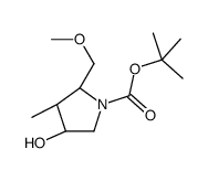 (2S,3R,4S)-4-羟基-2-(甲氧基甲基)-3-甲基吡咯烷-1-羧酸叔丁酯结构式