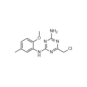6-(氯甲基)-N2-(2-甲氧基-5-甲基苯基)-1,3,5-三嗪-2,4-二胺结构式