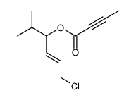 (6-chloro-2-methylhex-4-en-3-yl) but-2-ynoate结构式