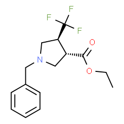 反式-1-苄基-4-(三氟甲基)吡咯烷-3-羧酸乙酯结构式