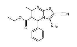 ethyl 3-amino-2-cyano-7-methyl-5-phenyl-5H-thiazolo[3,2-a]pyrimidine-6-carboxylate Structure