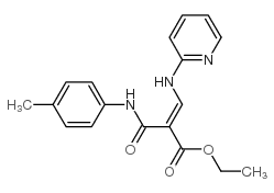 ethyl (E)-2-[(4-methylphenyl)carbamoyl]-3-(pyridin-2-ylamino)prop-2-en oate结构式