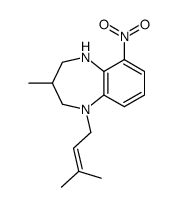 3-Methyl-1-(3-methyl-but-2-enyl)-6-nitro-2,3,4,5-tetrahydro-1H-benzo[b][1,4]diazepine Structure