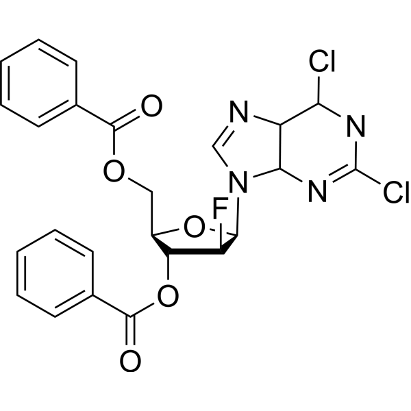 2,6-Dichloropurine-9-beta-D-(2'-deoxy-3',5'-di-O-benzoyl-2'-fluoro)arabinoriboside structure