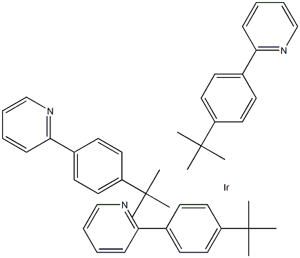 三[5-(1,1-二甲基乙基)-2-(2-吡啶基-κN)苯基-κC]铱结构式