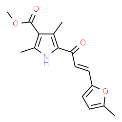 1H-Pyrrole-3-carboxylicacid,2,4-dimethyl-5-[3-(5-methyl-2-furanyl)-1-oxo-2-propenyl]-,methylester(9CI) Structure