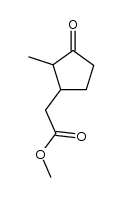 [(1SR,2Ξ)-2-Methyl-3-oxocyclopentyl]essigsaeure-methylester结构式
