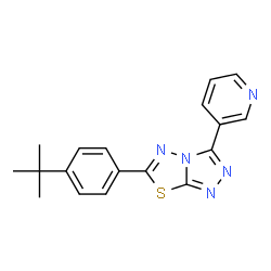 6-(4-tert-butylphenyl)-3-(pyridin-3-yl)[1,2,4]triazolo[3,4-b][1,3,4]thiadiazole结构式