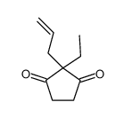 2-ethyl-2-prop-2-enylcyclopentane-1,3-dione结构式