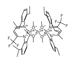 [((1,1,1-trifluoro-2-((2,6-diisopropylphenyl)amido)-4-((2,6-diethylphenyl)imino)-2-penteneato)Zn(μ-OMe))2Zn(μ-OMe)2]结构式