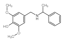 2,6-二甲氧基-4-[(1-苯乙氨基)甲基]苯酚结构式