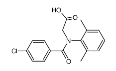 N-(p-chlorobenzoyl)-2,6-dimethylanilinoacetic acid结构式