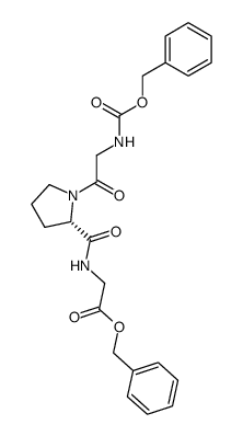 N-[N-(N-benzyloxycarbonyl-glycyl)-L-prolyl]-glycine benzyl ester结构式