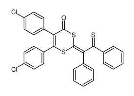 (Z)-5,6-bis(4-chlorophenyl)-2-(1,2-diphenyl-2-thioxoethylidene)-4H-1,3-dithiin-4-one结构式