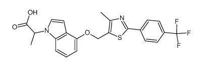 (rac)-2-{4-[4-methyl-2-(4-trifluoromethyl-phenyl)-thiazol-5-ylmethoxy]-indol-1-yl}-propionic acid结构式