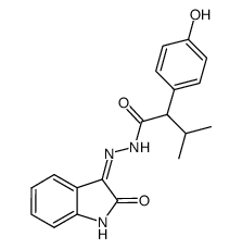 2-(4-hydroxy-phenyl)-3-methyl-butyric acid [(3Z)-2-oxo-1,2-dihydro-indol-3-ylidene]-hydrazide Structure