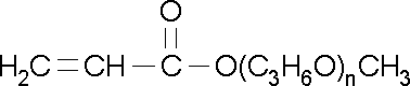 Poly(propylene glycol) methyl ether acrylate Structure