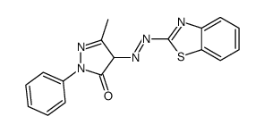 4-(2-苯并噻唑基偶氮)-2,4-二氢-5-甲基-2-苯基-3H-吡唑-3-酮结构式