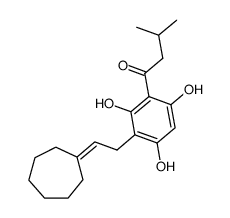 2',4',6'-trihydroxy-3'-(2-cycloheptylidene-ethyl)isovalerophenone Structure