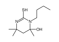 3-Butyl-4-hydroxy-4,6,6-trimethylhexahydropyrimidin-2-thione结构式