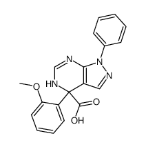 4,5-dihydro-4-(2-methoxyphenyl)-1-phenyl-1H-pyrazolo(3.4-d)pyrimidine-4-carboxylic acid结构式
