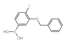 3-苄氧基-4-氟苯基硼酸结构式