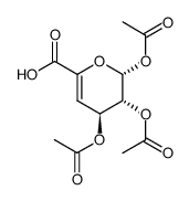 1,2,3-tri-O-acetyl-4-deoxy-β-L-threo-4-hexenopyranuronic acid Structure
