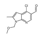 4-氯-1-(甲氧基甲基)-2-甲基-1H-吡咯并[2,3-b]吡啶-5-甲醛结构式