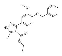 3-(4-benzyloxy-3-methoxy-phenyl)-5-methyl-1(2)H-pyrazole-4-carboxylic acid ethyl ester Structure