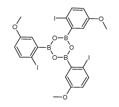 tris(2-iodo-5-methoxy phenyl)boroxine Structure
