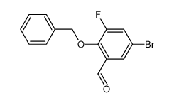 2-benzyloxy-5-bromo-3-fluoro-benzaldehyde结构式