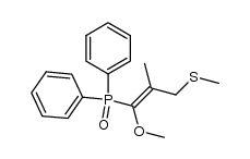 (E)-(1-methoxy-2-methyl-3-(methylthio)prop-1-en-1-yl)diphenylphosphine oxide结构式