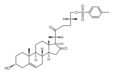 (25R)-3β-hydroxy-26-(toluene-4-sulfonyloxy)-cholest-5-ene-16,22-dione Structure