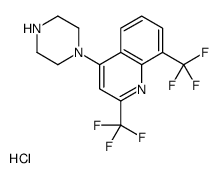 2,8-Bis(trifluoromethyl)-4-(piperazin-1-yl)quinoline hydrochloride结构式