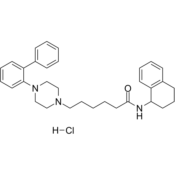 4-(2-Diphenyl)-N-(1,2,3,4-tetrahydronaphthalen-1-yl)-1-piperazinehexanamidehydrochloride structure