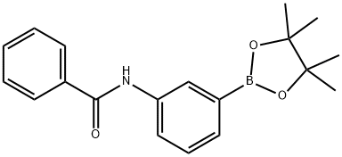 3-(苯甲酰胺基)苯硼酸频哪醇酯结构式