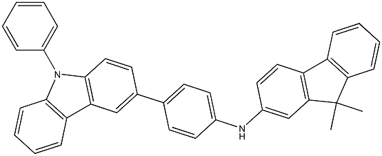 9,9-二甲基-N-[4-(9-苯基咔唑-3-)苯基芴-2-胺结构式