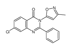 7-chloro-3-(3-methyl-1,2-oxazol-5-yl)-2-phenylquinazolin-4-one结构式