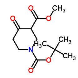 N-Boc-4-哌啶酮-3-甲酸甲酯结构式