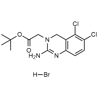 2-(2-氨基-5,6-二氯喹唑啉-3(4H)-基)乙酸氢溴酸叔丁酯结构式