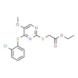 ETHYL 2-((4-[(2-CHLOROPHENYL)SULFANYL]-5-METHOXY-2-PYRIMIDINYL)SULFANYL)ACETATE结构式