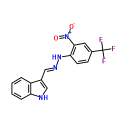 1H-INDOLE-3-CARBALDEHYDE N-[2-NITRO-4-(TRIFLUOROMETHYL)PHENYL]HYDRAZONE Structure