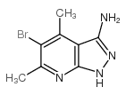5-溴-4,6-二甲基-3-氨基-1H-吡唑并[3,4-B]吡啶结构式