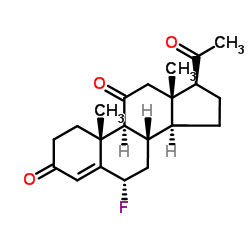 6α-Fluoro-11-oxoprogesterone结构式