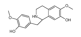 (1S)-1-[(3-hydroxy-4-methoxyphenyl)methyl]-6-methoxy-1,2,3,4-tetrahydroisoquinolin-7-ol结构式