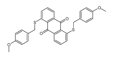 1,5-bis[(4-methoxyphenyl)methylsulfanyl]anthracene-9,10-dione结构式